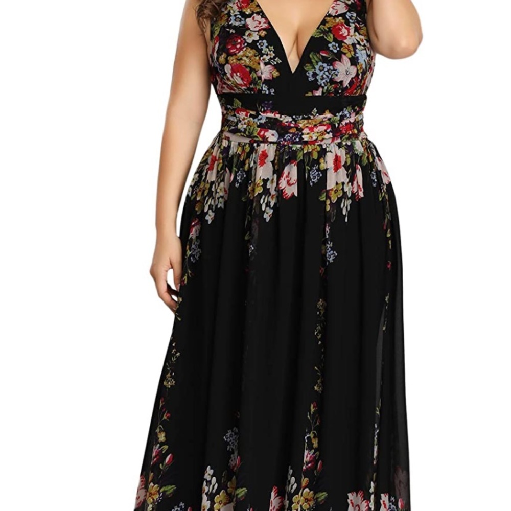 Women's Plus Size Chiffon Maxi Dress
